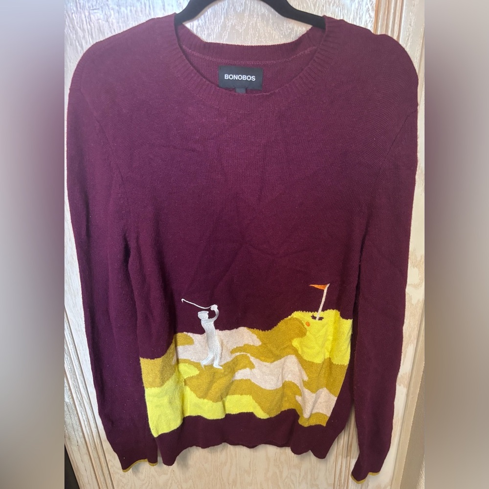 Bonobos Sweater Men's Size M Wool Alpaca‎ Blend Golf Pullover Limited Edition